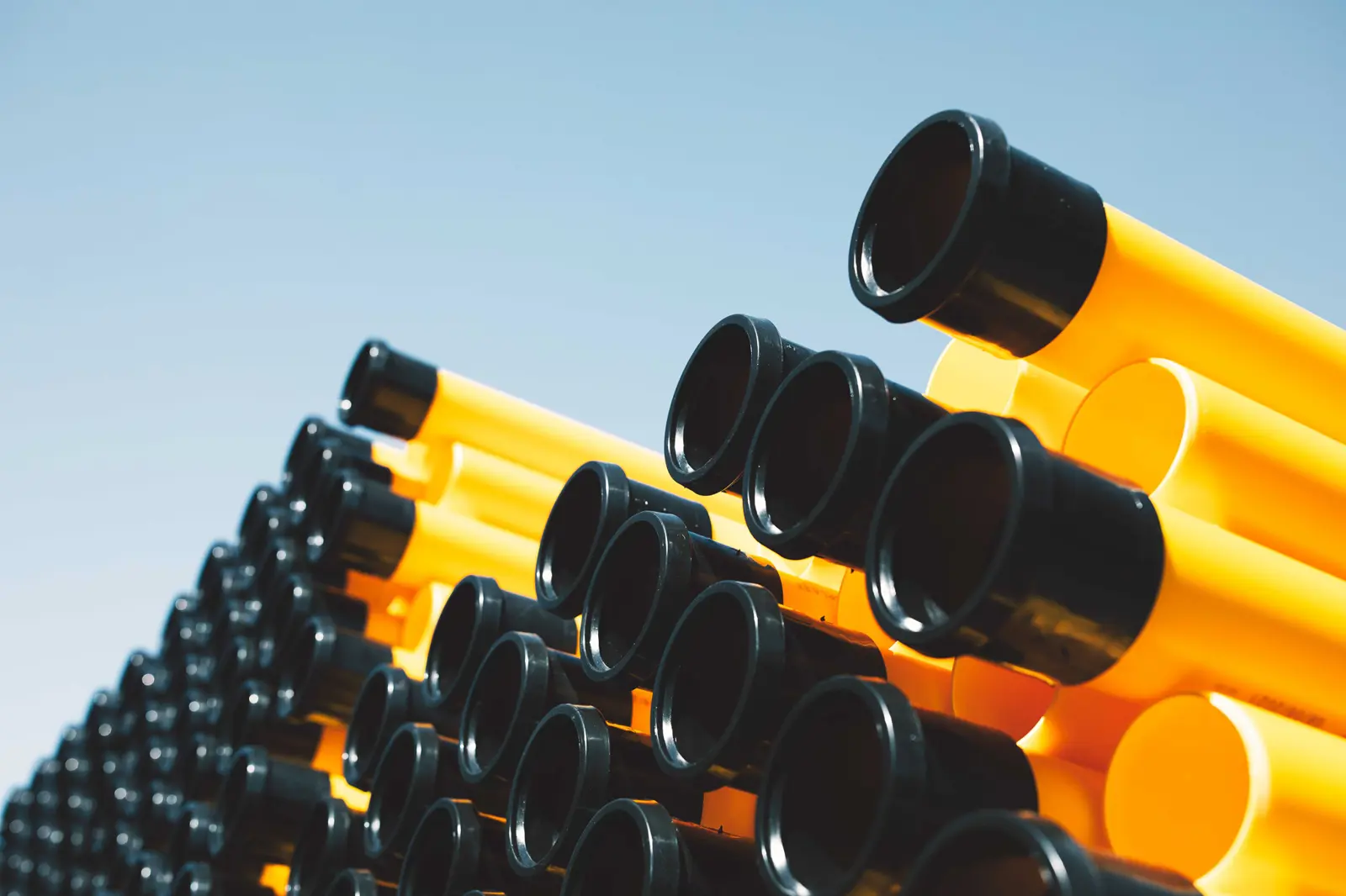 Bunt med gule PP-avløpsrør